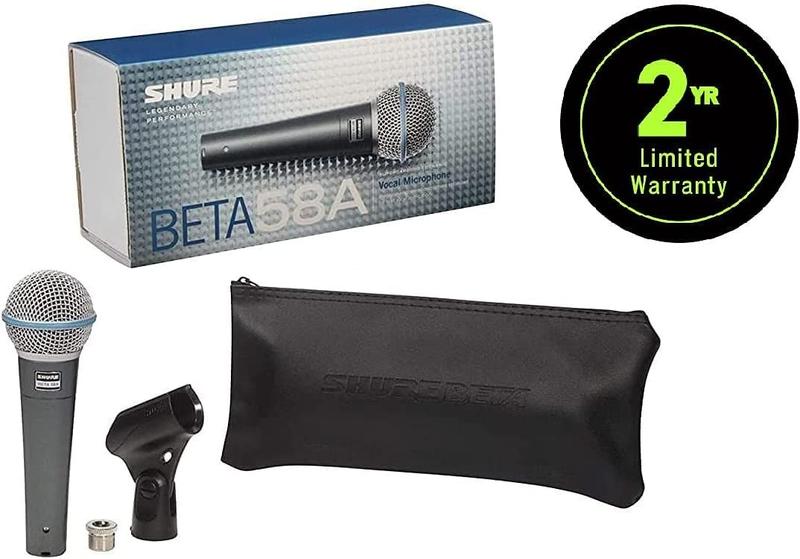 Microfone Vocal Shure BETA 58A - Dinâmico Supercardioide